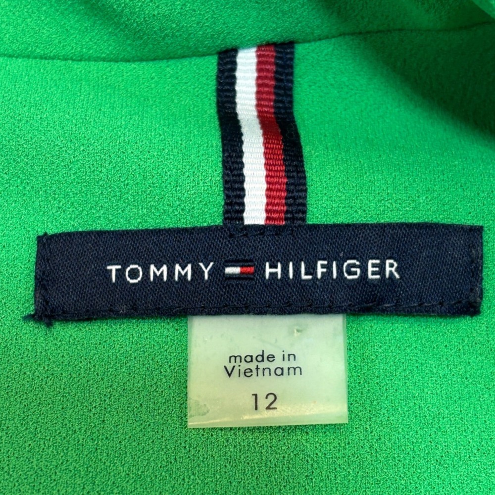 Tommy Hilfiger Womens Green Rickrack Trim VNeck Short Sleeve Shift Dress Size 12 - Picture 4 of 10